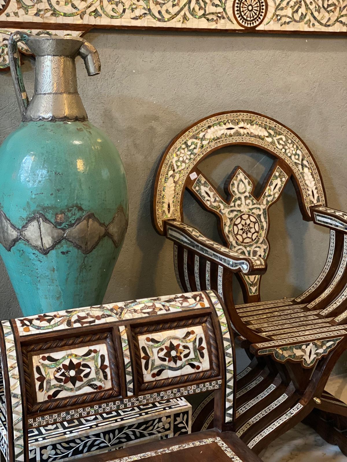 The bazaar of justmorocco. Vintage eclectic Moroccan furniture collection.