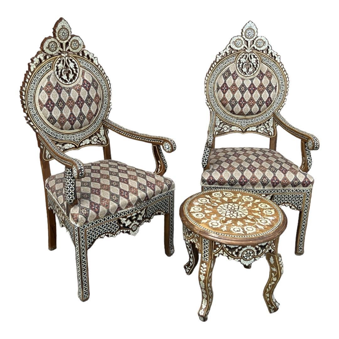 Abalone mother of pearl antique chairs