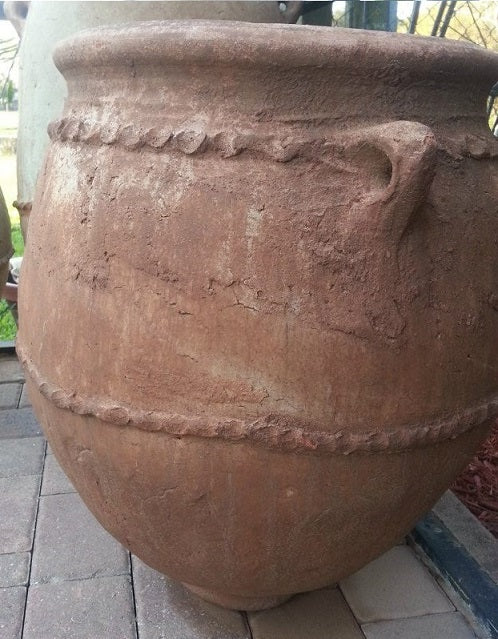 Rustic Moroccan clay flower pot