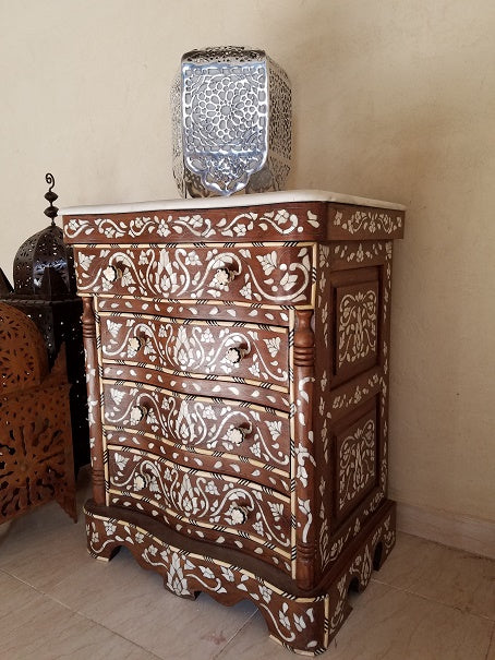 Damascus mother of pearl nightstand