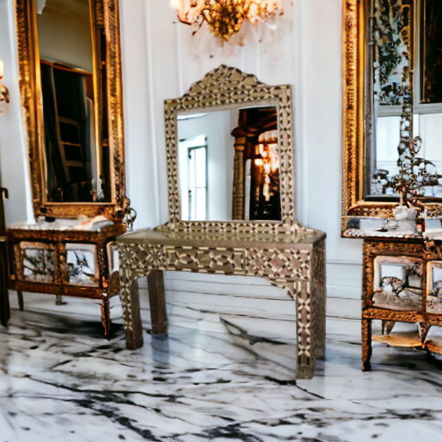 Unique bone console & mirror