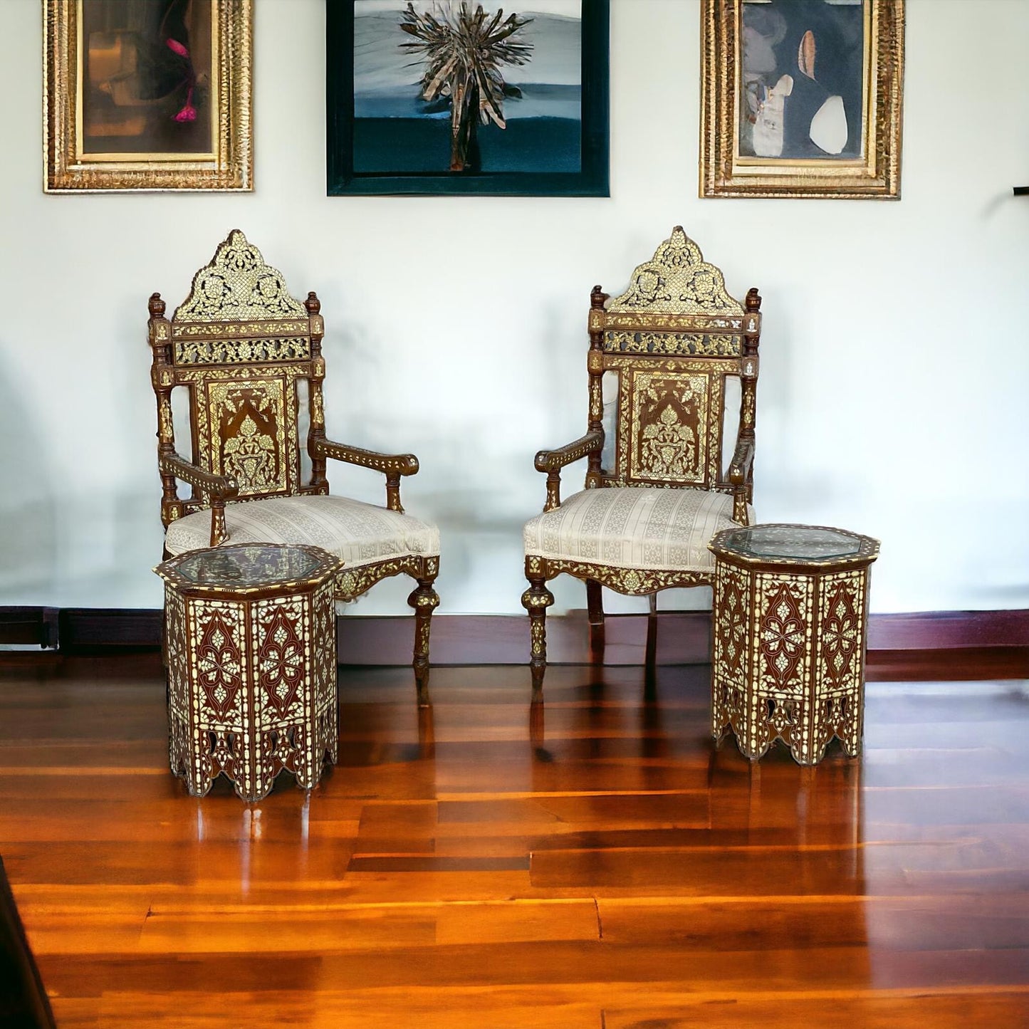 Antique mother of pearl chairs