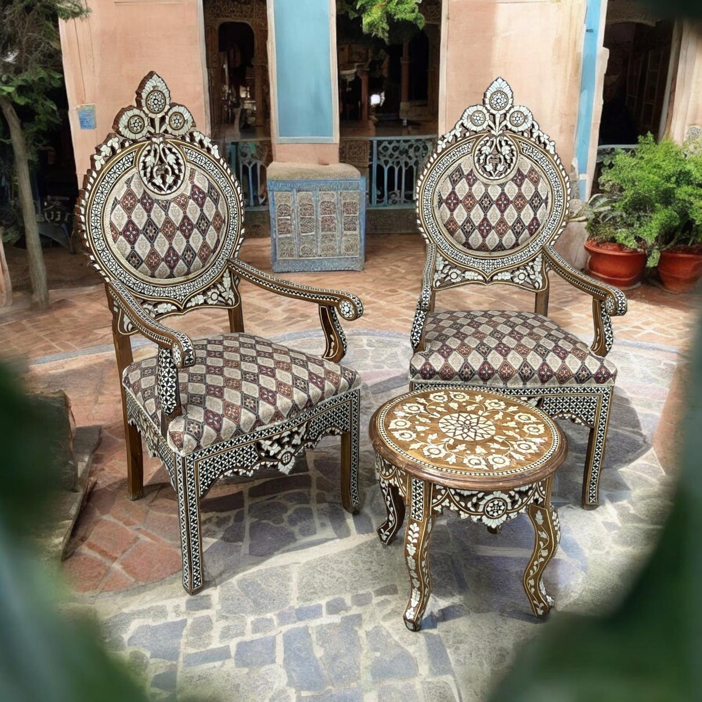 Abalone mother of pearl antique chairs