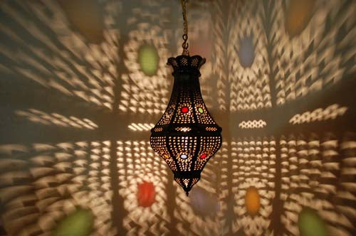 Moroccan tin metal lantern