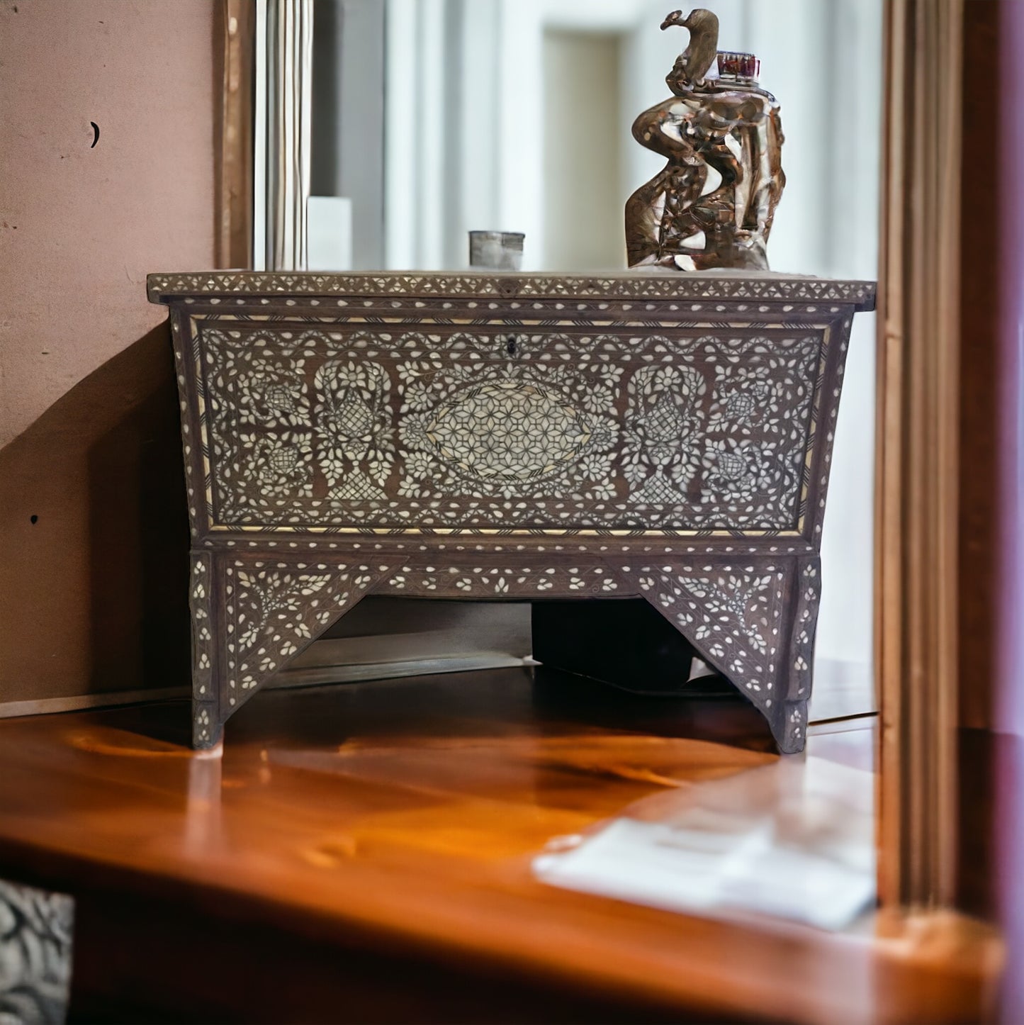 Antique mother of pearl chest