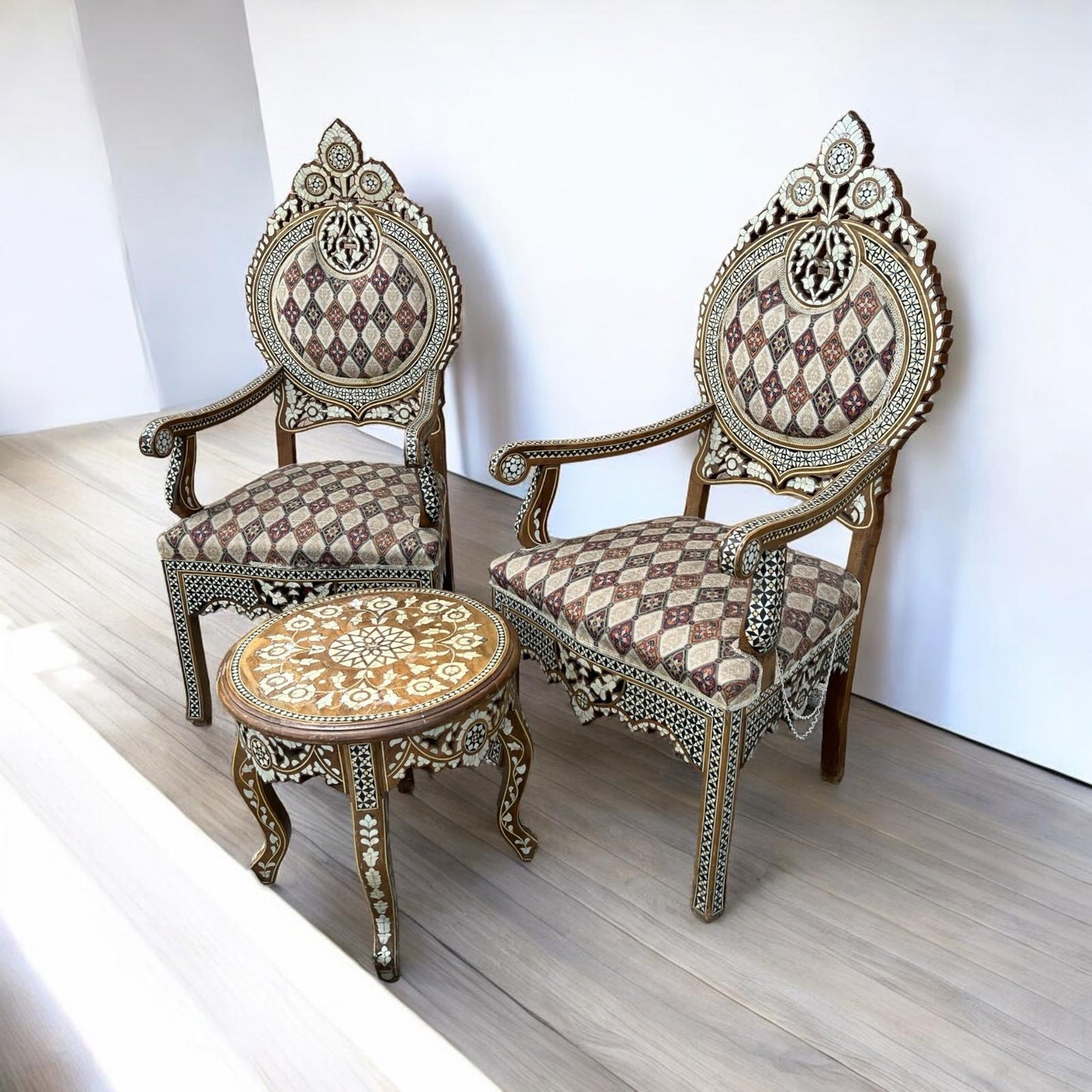 Abalone mother of pearl antique chairs