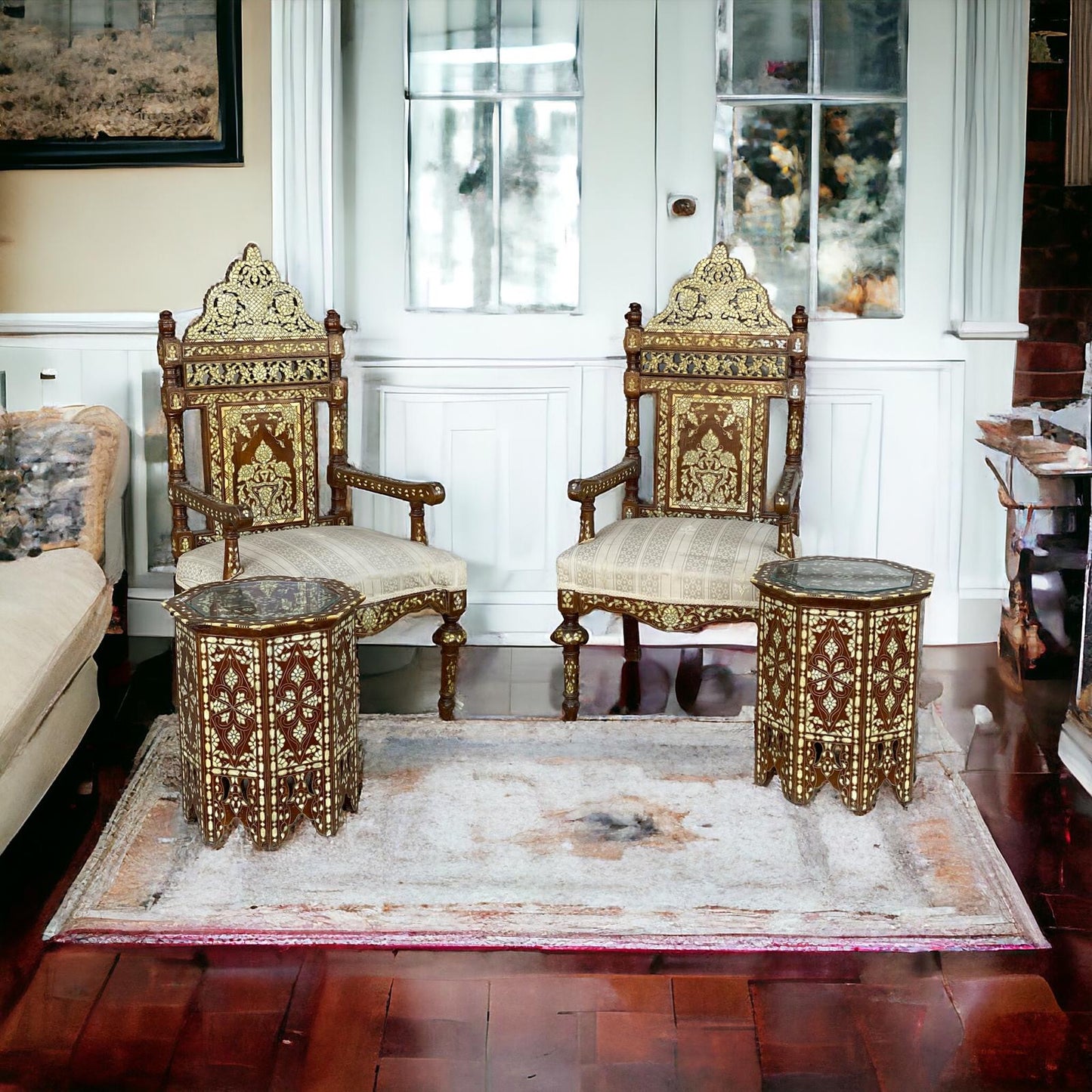 Antique mother of pearl chairs