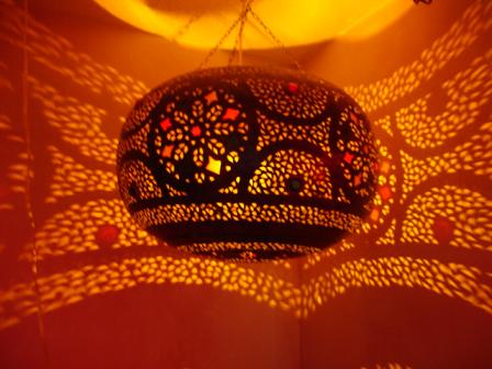 Moroccan kora copper chandelier