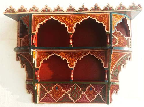 Hand painted moroccan shelf 