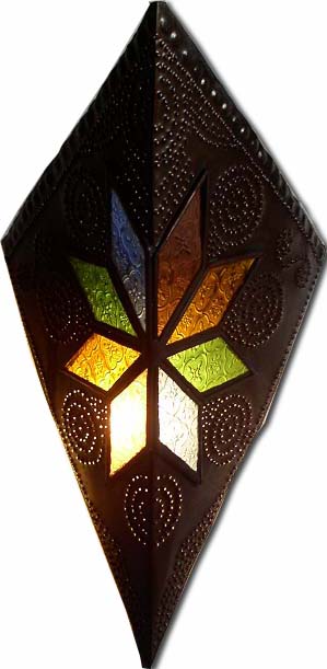 Kite stain glass sconce