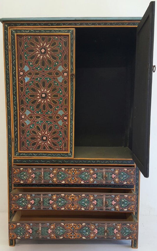 Moroccan painted armoire