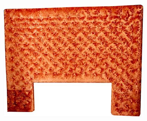 Orange Tafta headboard bed | Elegant Moroccan Bedding | Justmorocco