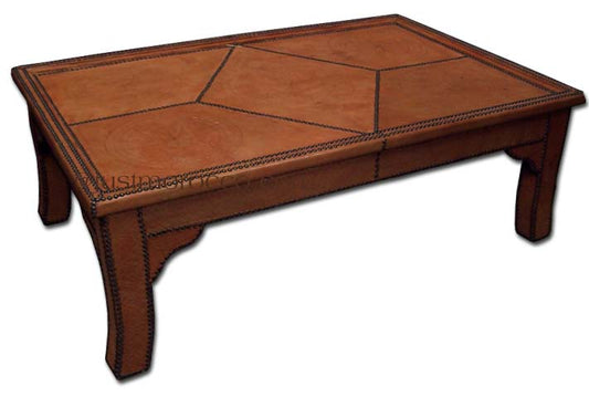 Orange leather table
